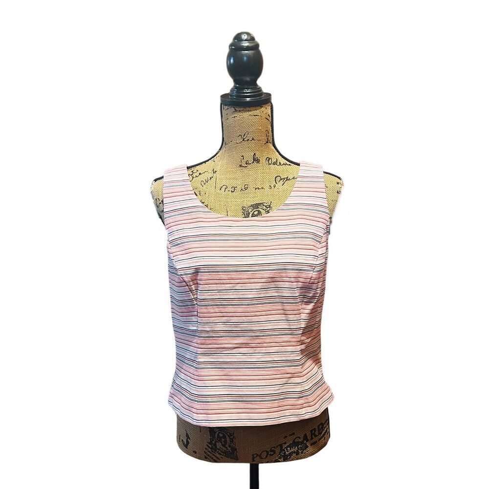 Sheri Martin New York Top Size 12‎ Stripe Sleeveless Side Zipper